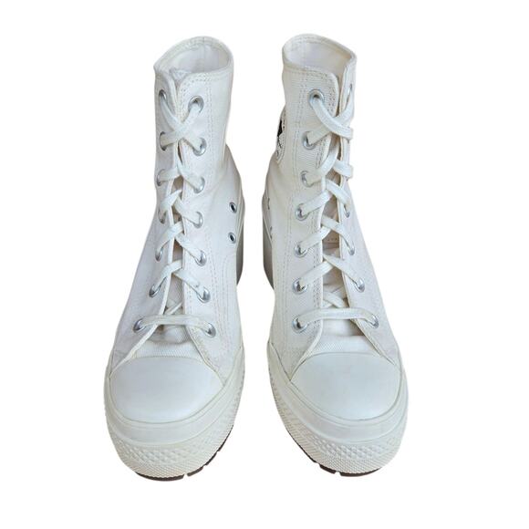 Converse Chuck 70 De Luxe Heels Womens 7 White Canvas Platform High Tops A05348C - Picture 6 of 12